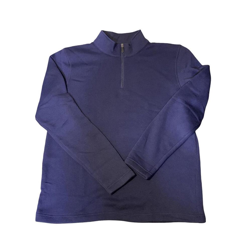DevOps Authentics Sweater Mens XL‎ Navy 1/4 Zip Pullover Fleece Solid NEW